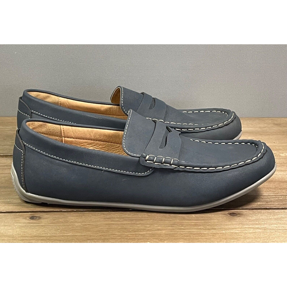 1901 Men's Marcus Driver Loafers Size 6 Navy Blue Slip On Shoes